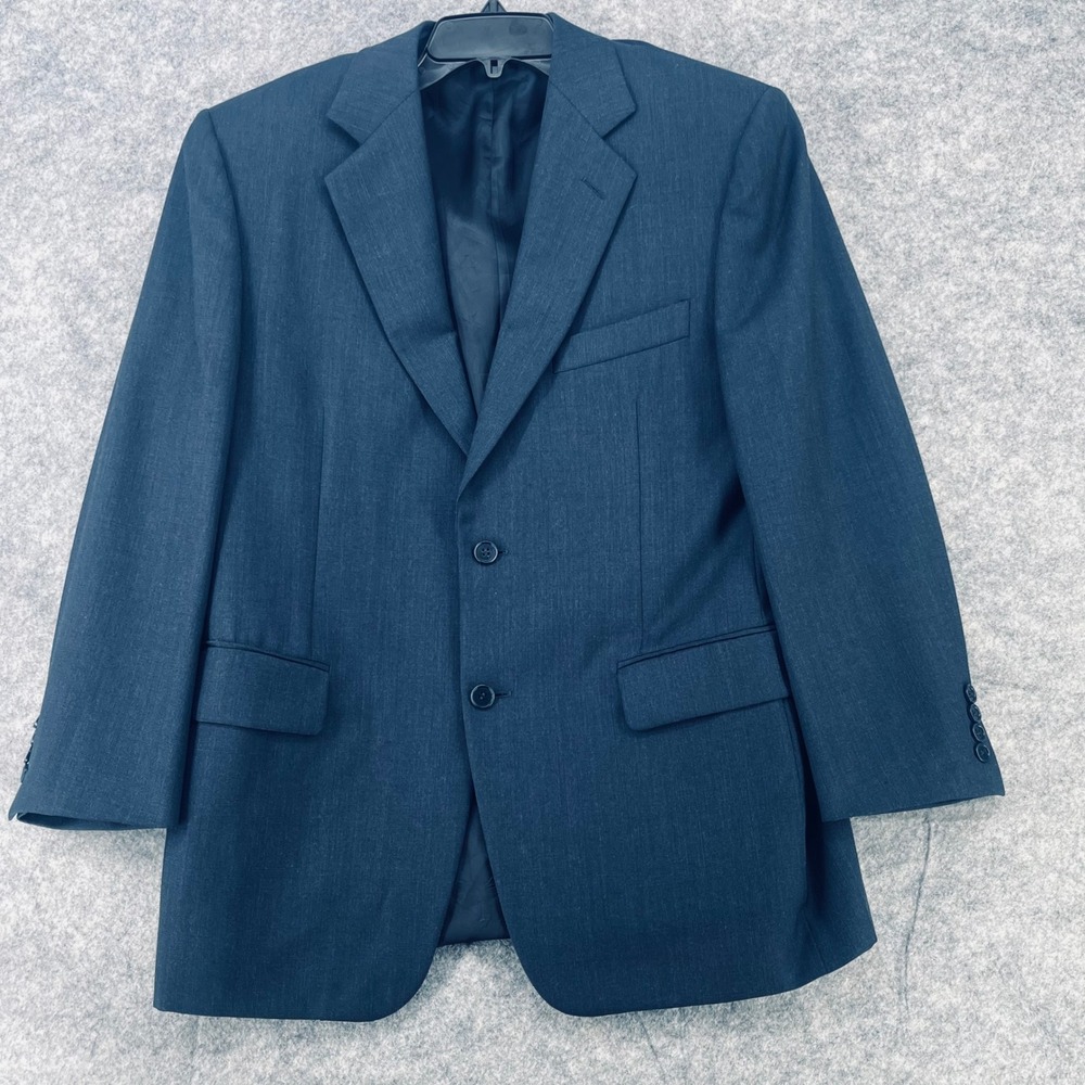 Canali Sport Coat Men 38S Blue Grey Pure Wool 2 Button Blazer 13220 Made Italy